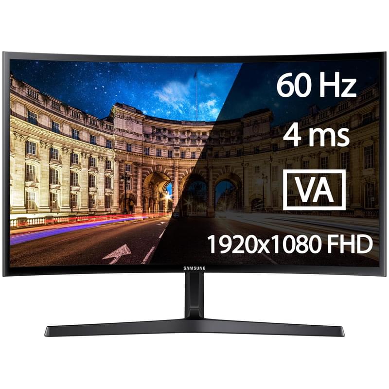 Монитор 24" Samsung LC24F396FHIX/CI 1920х1080 16:9 VA 60ГЦ (HDMI+VGA) Curved Black - фото #0, Technodom.kz