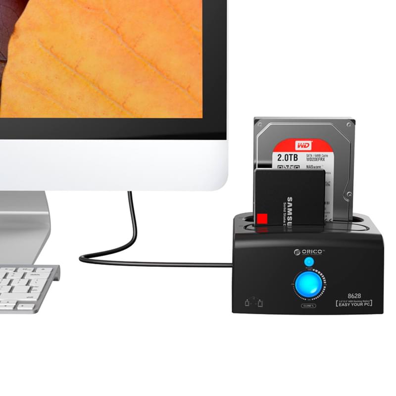 Док-станция для жесткого диска ORICO 2.5 и 3,5 USB3.0 и eSATA (ORICO 8628SUS3-C-V1-EU-BK) - фото #4, Technodom.kz