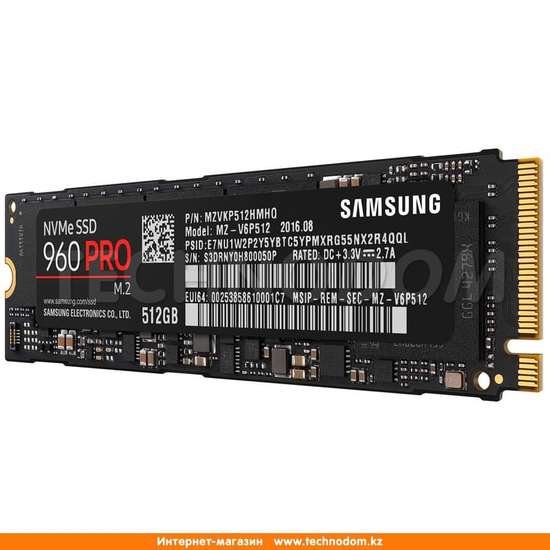 Внутренний SSD M.2 2280 512GB Samsung 960 PRO PCIe 3.0 x4 NVMe MLC (MZ-V6P512BW) - фото #2, Technodom.kz