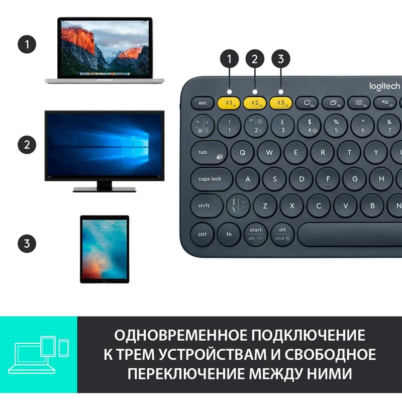 Клавиатура беспроводная Bluetooth Logitech K380, 920-007584 - фото #9, Technodom.kz