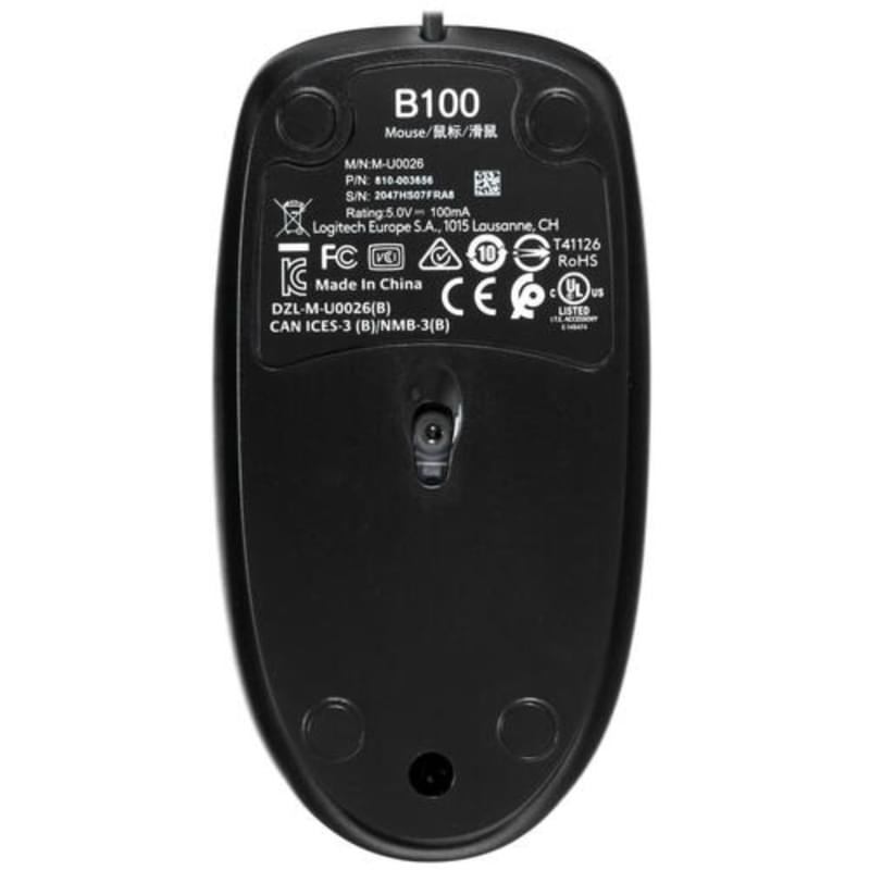Мышка проводная USB Logitech B100 Black - фото #3, Technodom.kz