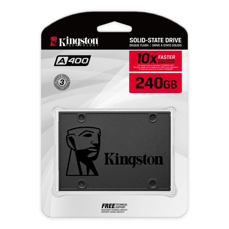 Внутренний SSD 2.5" 7мм 240GB Kingston A400, SATA-III TLC (SA400S37/240G) - фото #3, Technodom.kz