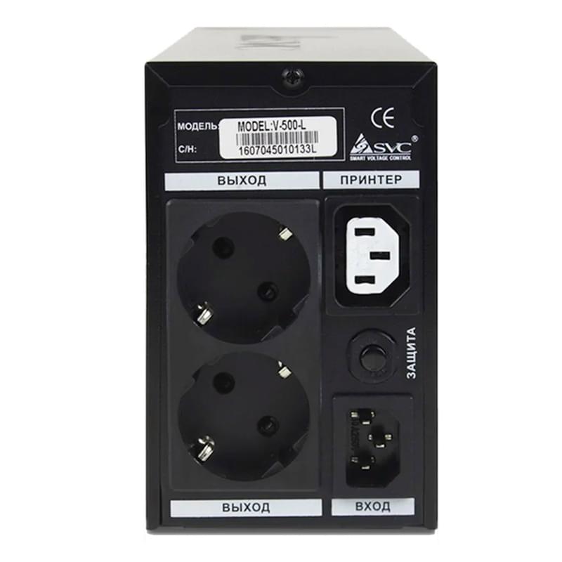 SVC ҮҚК, 500VA/300W, AVR:165-275В, 2Schuko, Black (V-500-L) - фото #2, Technodom.kz