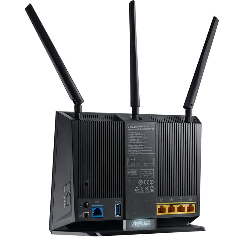 Беспроводной VDSL/ADSL Модем/Роутер, Asus DSL-AC68U, 4*LAN 1 Гбит/с, 1*USB, 600/1300Mbps (DSL-AC68U) - фото #2, Technodom.kz