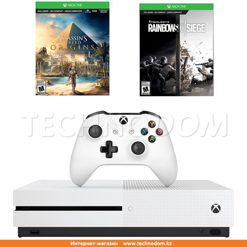 Игровая консоль XBOX One S 1TB + Assassins Creed Origins/Rainbow 6 (234-00236) - фото #3, Technodom.kz