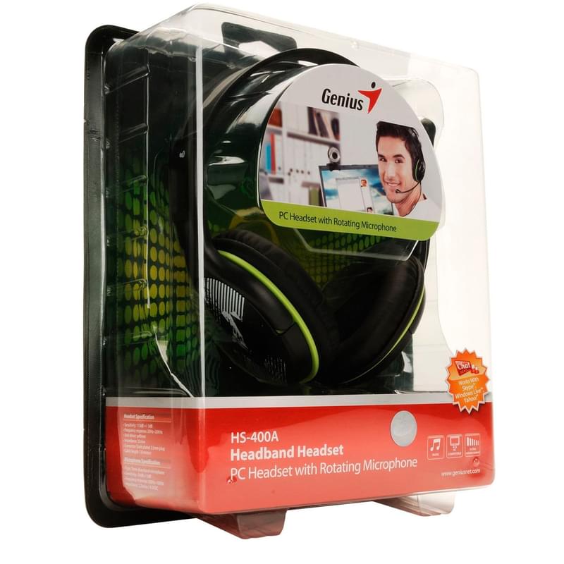 Гарнитура Накладная Genius HS-400A, Green - фото #4, Technodom.kz