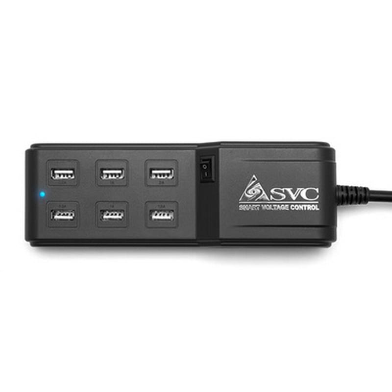 Сетевое зарядное устройство 6*USB, 7.1А, SVC, Черный (MCH6) - фото #0, Technodom.kz