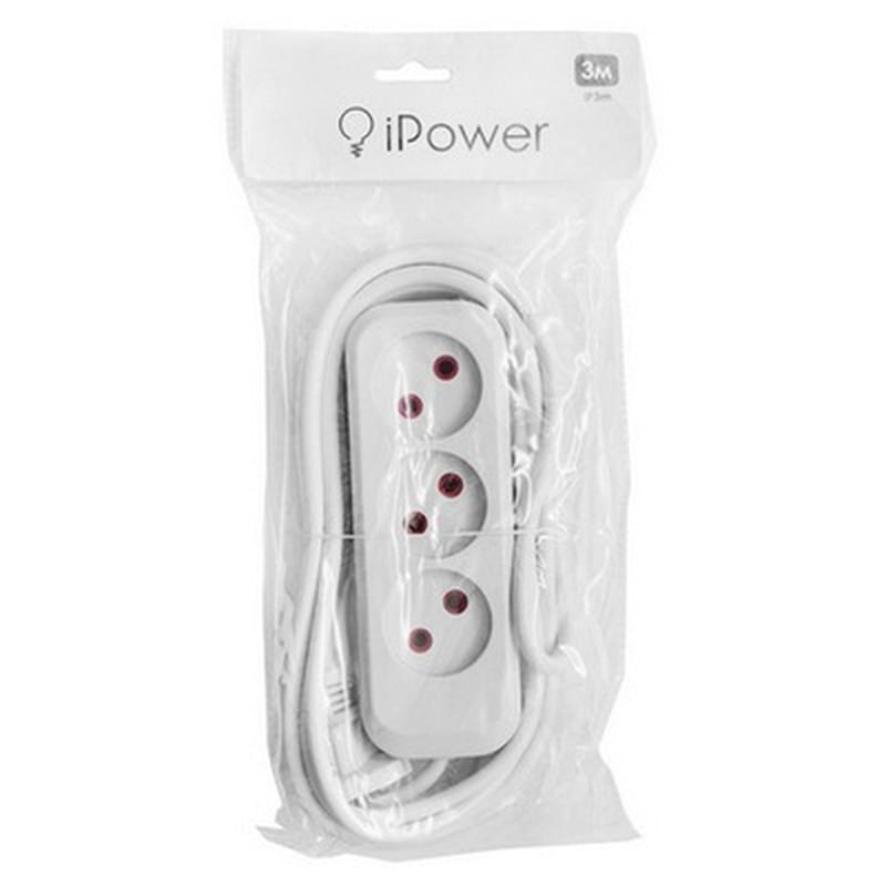Удлинитель iPower, 3 роз, 3м White (iP3m) - фото #0, Technodom.kz