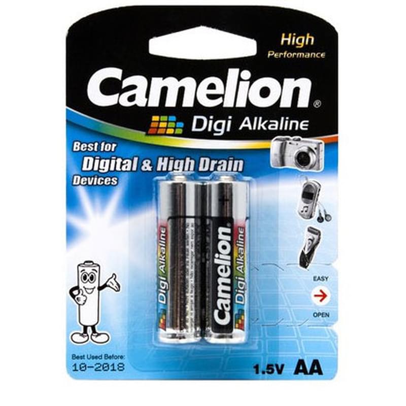 Батарейка AA 2шт Camelion Digi Alkaline (LR6-BP2DG) - фото #0, Technodom.kz