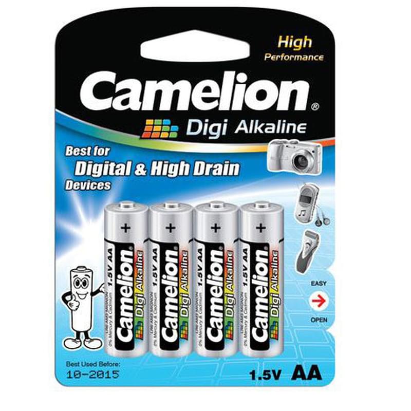 Батарейка AA 4шт Camelion Digi Alkaline (LR6-BP4DG) - фото #0, Technodom.kz