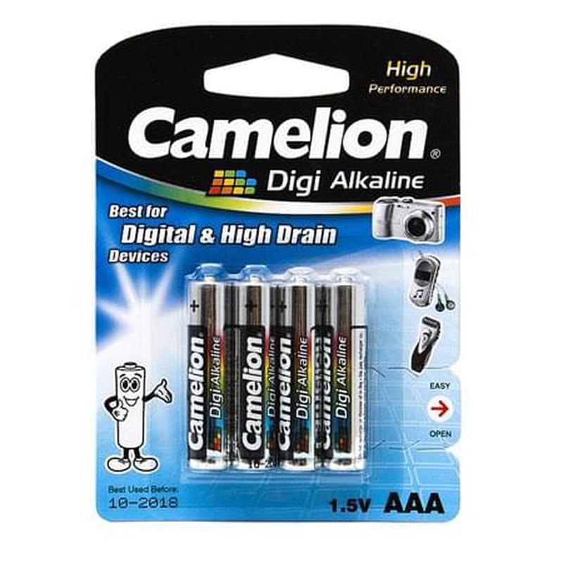 Батарейка AAA 4шт Camelion Digi Alkaline (LR03-BP4DG) - фото #0, Technodom.kz