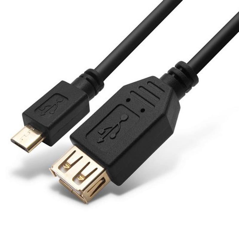 Кабель OTG, Ship, Micro USB - USB Host OTG, 0,15м, Чёрный (US109-0.15B) - фото #0, Technodom.kz