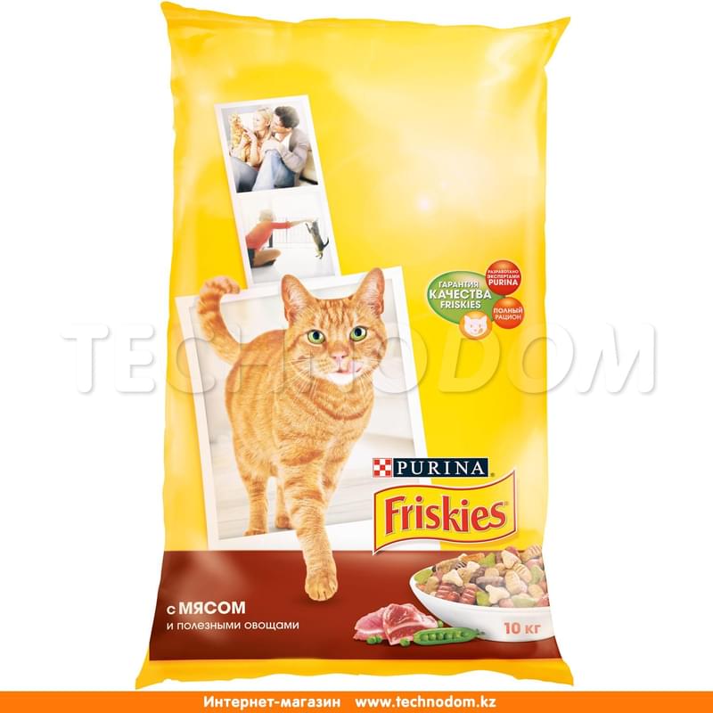 Сухой корм Friskies для взрослых кошек, с мясом и полезными овощами 10 кг - фото #0, Technodom.kz