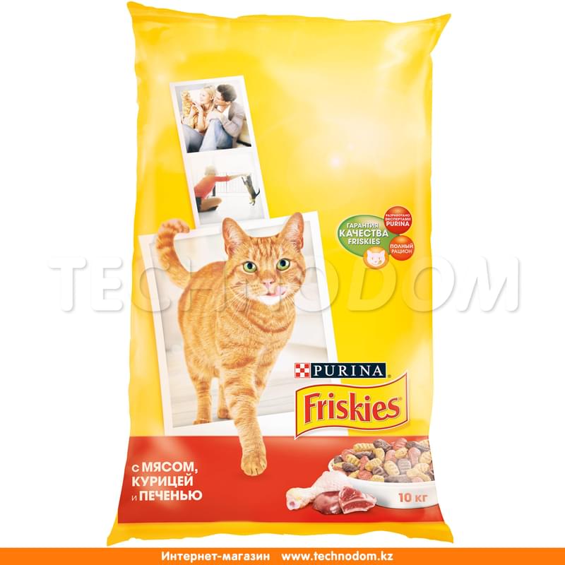 Сухой корм Friskies для взрослых кошек, с мясом, курицей и печенью 10 кг - фото #0, Technodom.kz