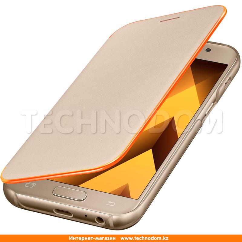 Чехол для Samsung Galaxy A3/A320 (2017), Neon Flip Cover, Gold (EF-FA320PFEGRU) - фото #3, Technodom.kz