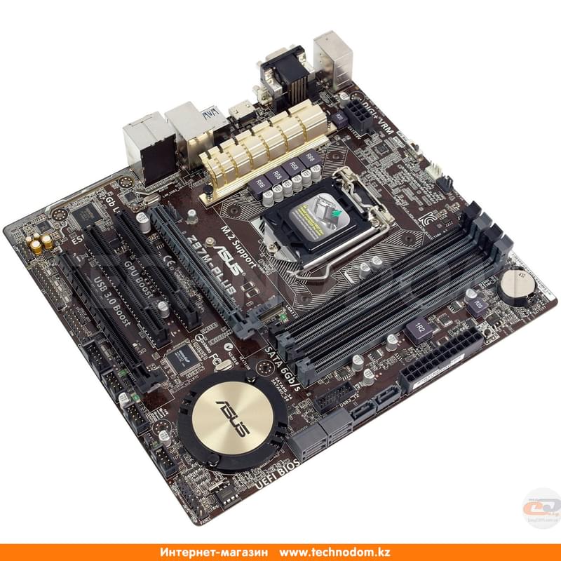 Материнская плата Asus Z97M-PLUS LGA1150 4DDR4 PCI-E 2x16 (HDMI+DVI-D+VGA) mATX - фото #0, Technodom.kz