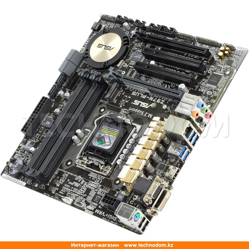 Материнская плата Asus Z97M-PLUS LGA1150 4DDR4 PCI-E 2x16 (HDMI+DVI-D+VGA) mATX - фото #2, Technodom.kz