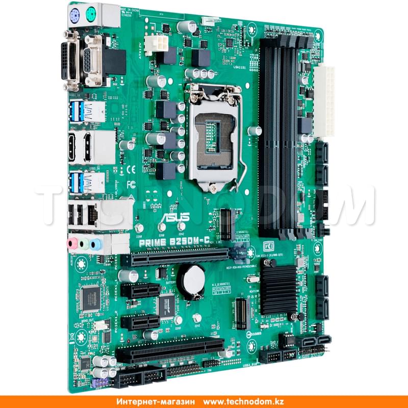 Материнская плата Asus PRIME B250M-C LGA1151 4DDR4 PCI-E 1x16 2x1 (HDMI+DP+DVI-D+VGA) mATX - фото #2, Technodom.kz