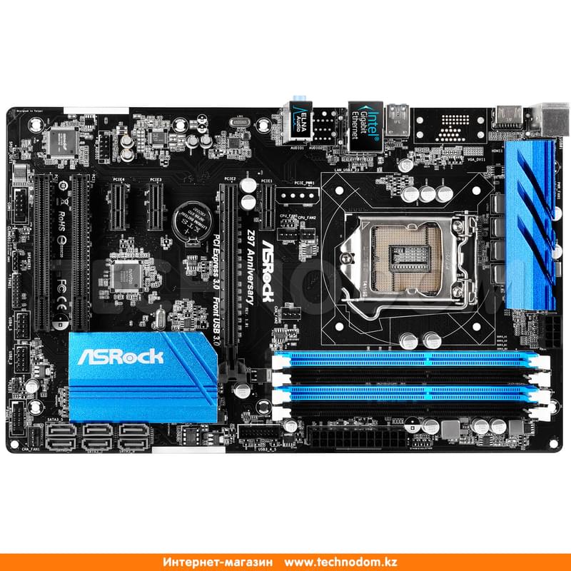 Материнская плата ASRock Z97 Anniversary LGA1150 4DDR3 PCI-E 1x16 3x1 (HDMI) ATX - фото #0, Technodom.kz Материнская плата ASRock Z97 Anniversary LGA1150 4DDR3 PCI-E 1x16 3x1 (HDMI) ATX - фото #0, Technodom.kz