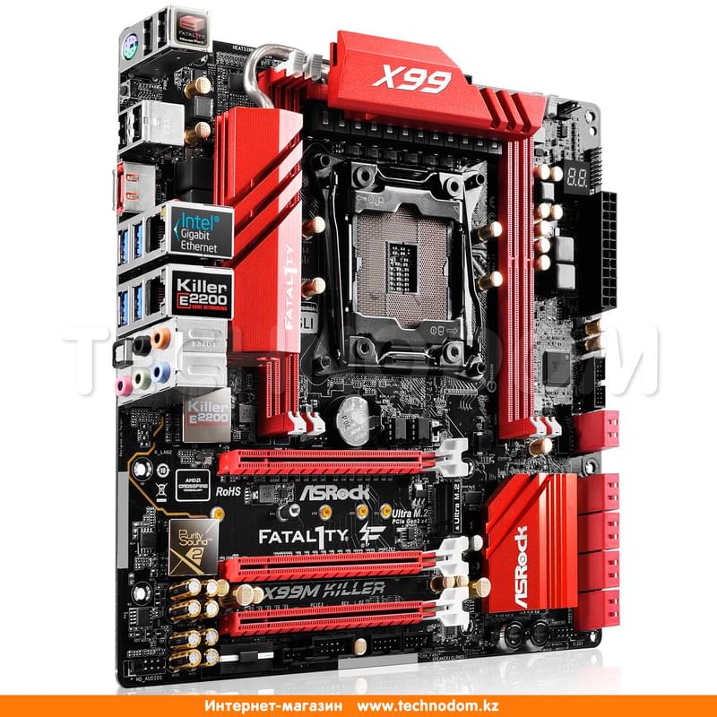Материнская плата ASRock Fatal1ty X99M Killer LGA2011-3 4DDR4 PCI-E 3x16 mATX - фото #1, Technodom.kz