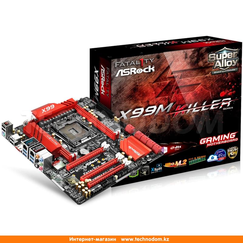Материнская плата ASRock Fatal1ty X99M Killer LGA2011-3 4DDR4 PCI-E 3x16 mATX - фото #2, Technodom.kz