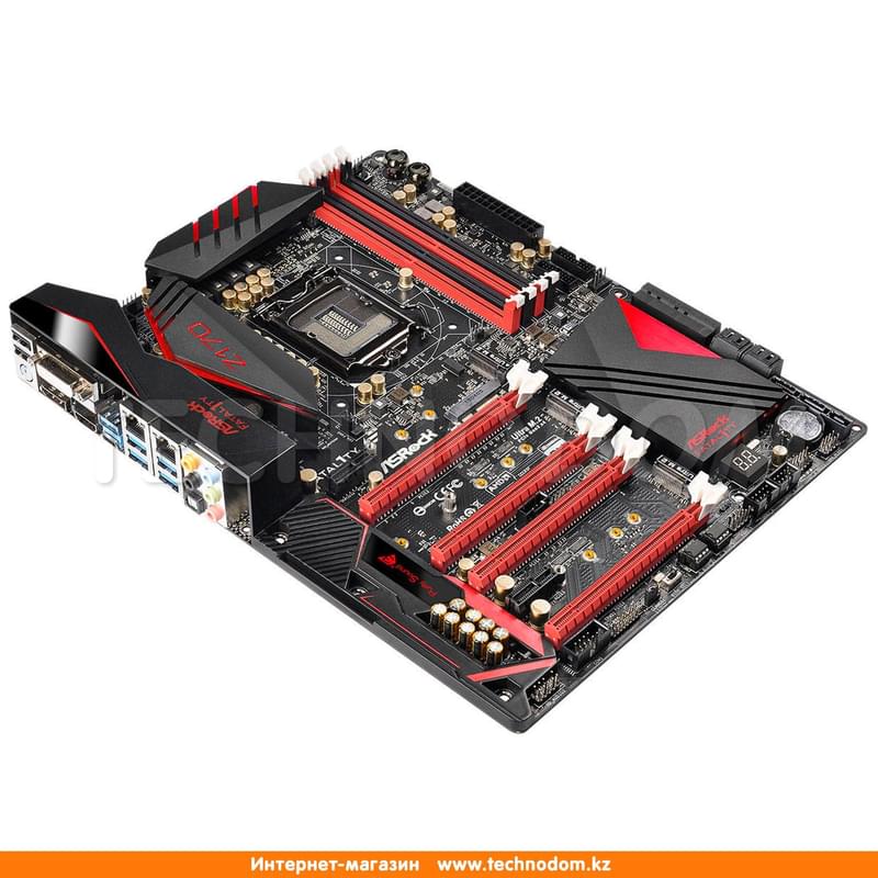 Материнская плата ASRock Fatal1ty Z170 PRO Gaming I7 LGA1151 4DDR4 PCI-E 4x16 2x1 (HDMI+DP+DVI) ATX - фото #1, Technodom.kz
