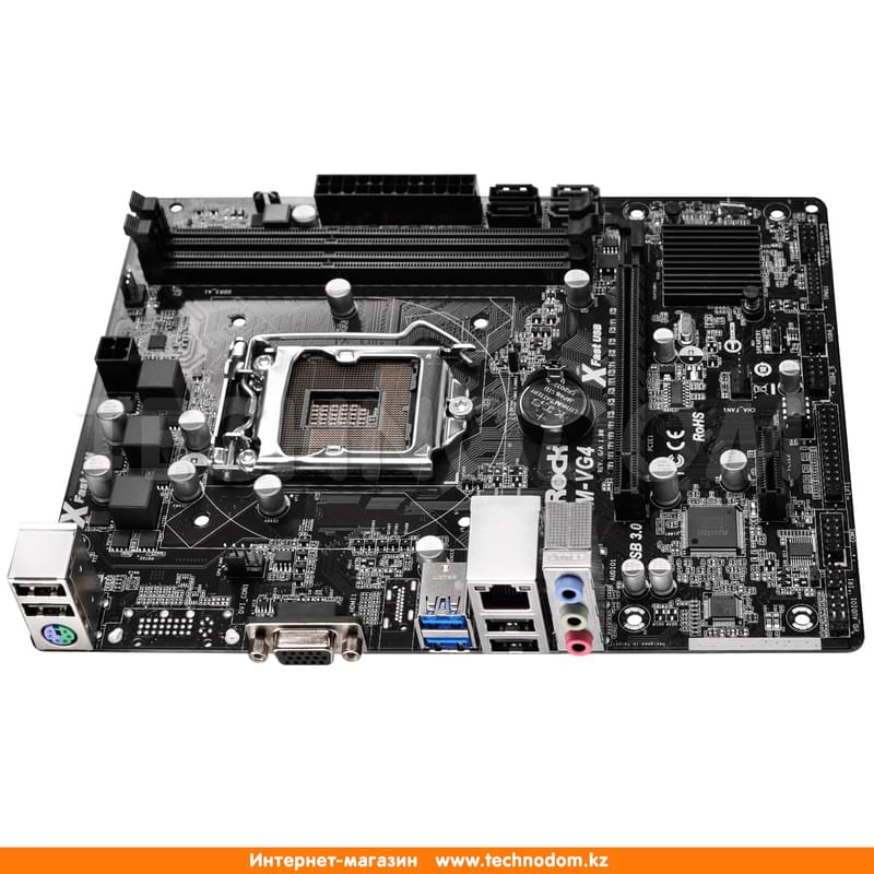 Материнская плата ASRock H81M-VG4 r.3 LGA1150 2DDR3 PCI-E 1x16 1x1 (VGA) mATX - фото #1, Technodom.kz