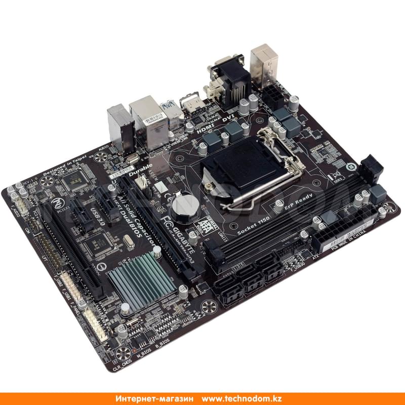 Материнская плата Gigabyte GA-H97M-HD3 LGA1150 2DDR3 PCI-E 1x16 2x1 (HDMI+DVI-D+VGA) mATX - фото #1, Technodom.kz