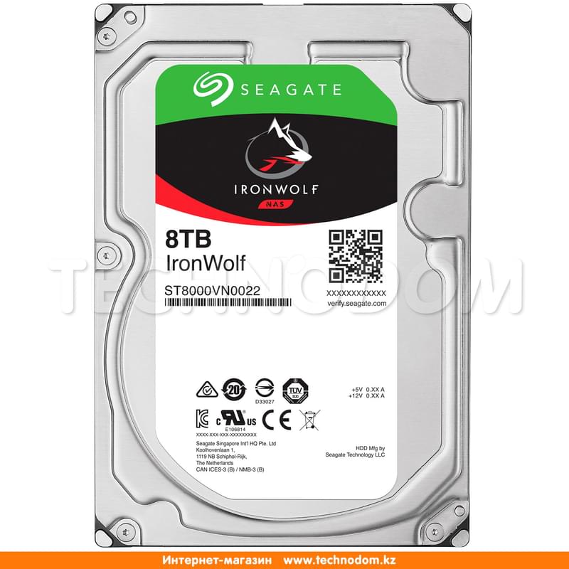 Внутренний HDD 3.5" 8TB Seagate IronWolf NAS SATA-III (ST8000VN0022) - фото #0, Technodom.kz