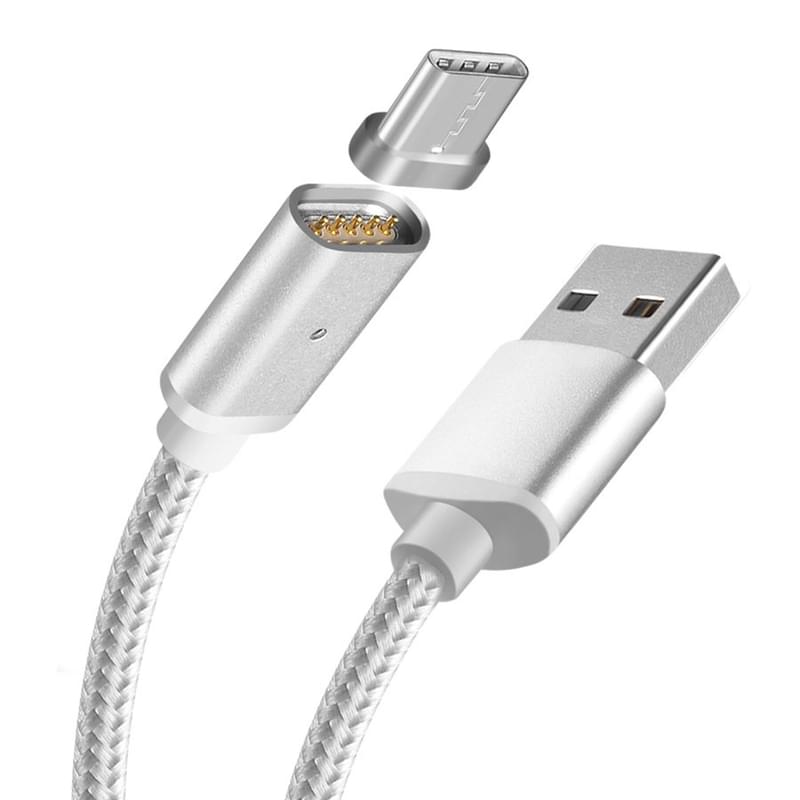 Кабель USB 2.0 - Type-С (Magnetic), X1, Moizen, 1м, Серебрянный - фото #0, Technodom.kz