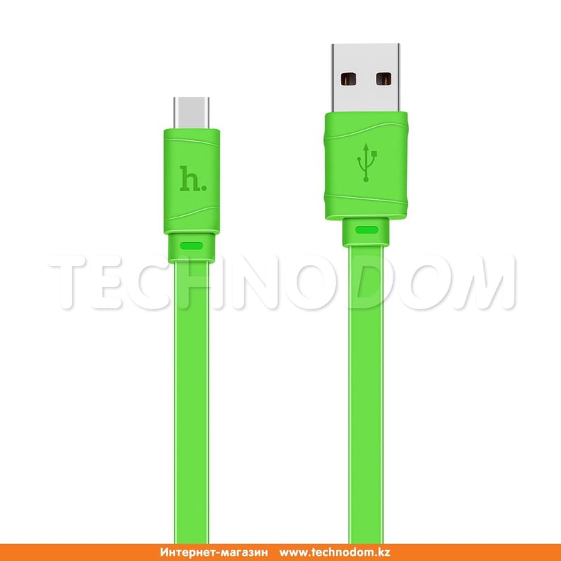 Кабель USB 2.0 - Type-С, X5, HOCO, 1м, Зеленый - фото #0, Technodom.kz