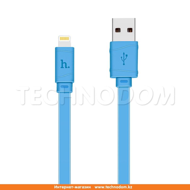 Кабель USB 2.0 - Lightning, X5, HOCO, 1м, Синий - фото #0, Technodom.kz
