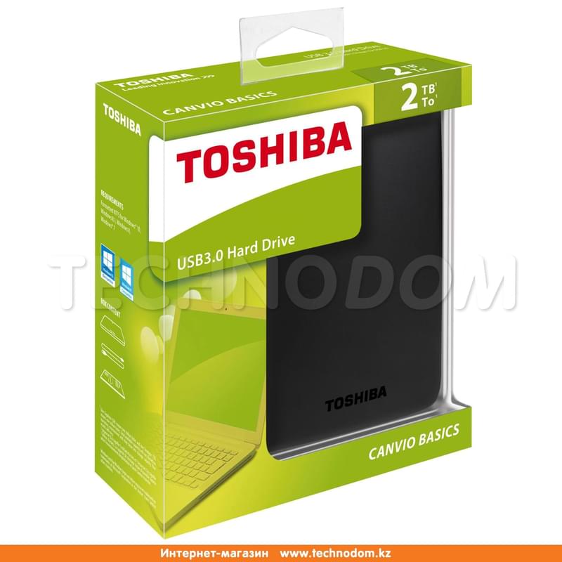 Внешний HDD 2.5" 2TB Toshiba Canvio Basics, USB 3.0 (HDTB320EK3CA) - фото #7, Technodom.kz