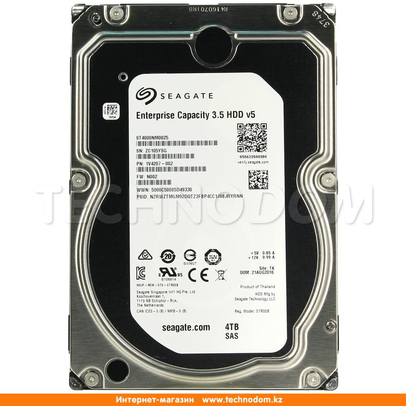 Внутренний HDD 3.5" 4TB Seagate Enterprise Capacity  SAS  (ST4000NM0025) - фото #0, Technodom.kz
