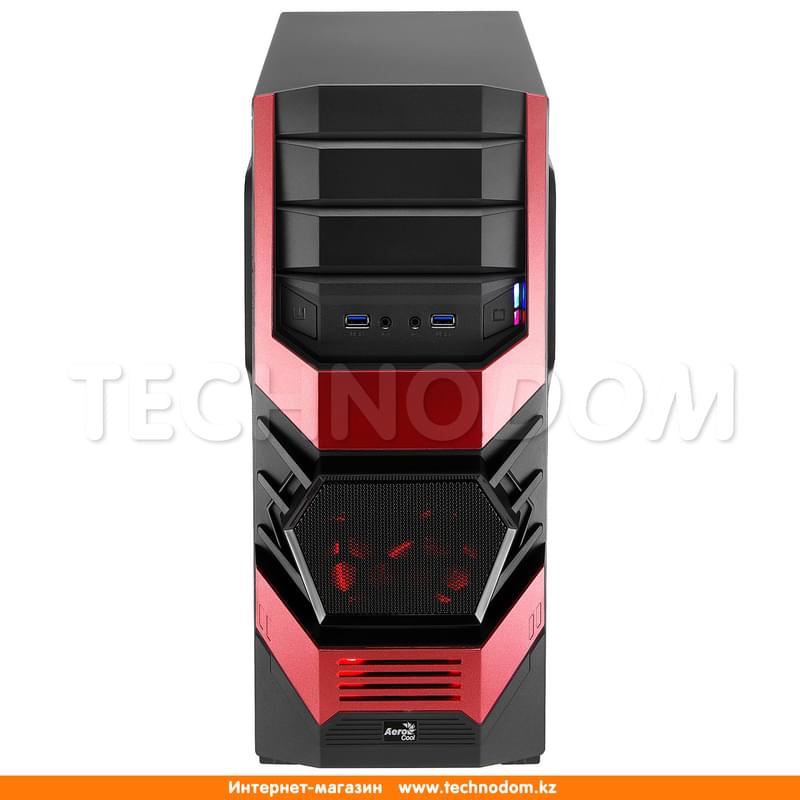 ПК корпус Aerocool ATX, Micro ATX, USB 2*3.0, HD-Audio+Mic (Cyclops Advance Red) - фото #1, Technodom.kz
