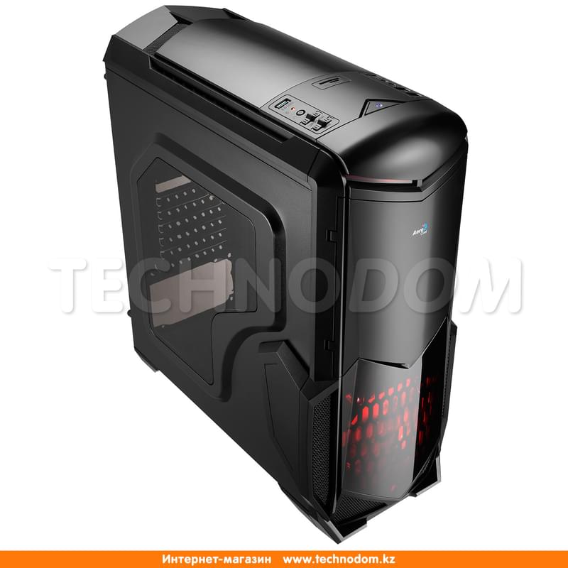 ПК корпус Aerocool ATX, Micro ATX, USB 3.0/2*2.0, Кардридер SD/microSD, HD-Audio+Mic (BattleHawk Black) - фото #3, Technodom.kz