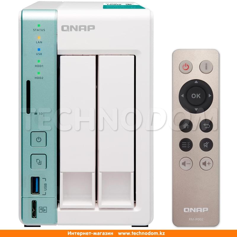 Сетевой накопитель NAS QNAP 2 отсека для HDD, с функцией USB Quick Access (TS-251A-2G) - фото #1, Technodom.kz