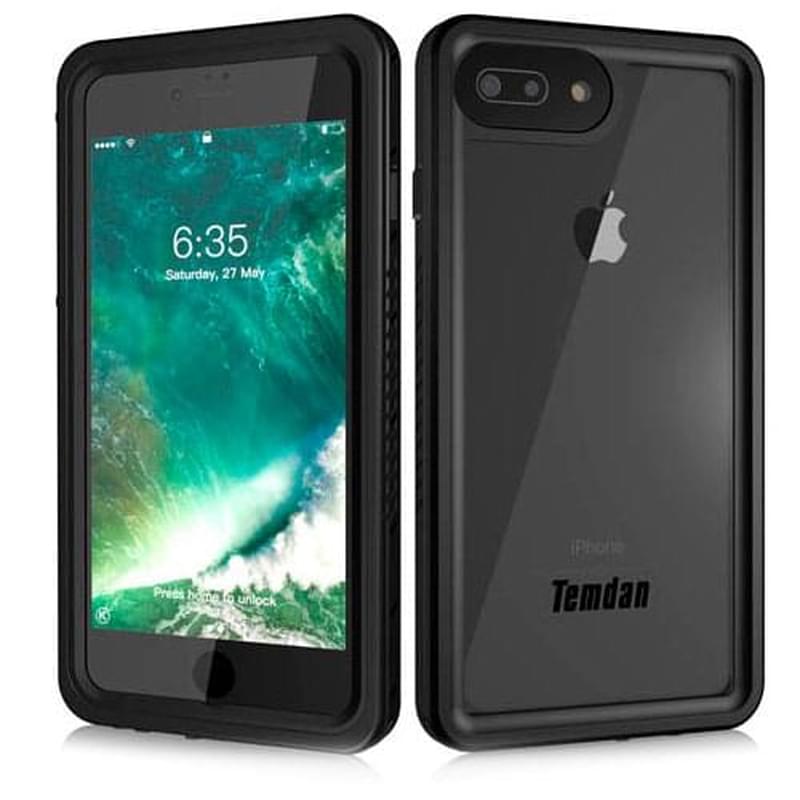 Чехол для iPhone 7 Plus/8 Plus Temdan, Conquer Series + Ремешок, Черный - фото #0, Technodom.kz