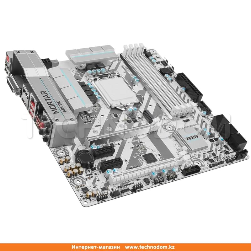 Материнская плата MSI B250M Mortar Arctic LGA1151 4DDR4 PCI-E 2x16 2x1 (HDMI+DP+DVI-D) mATX - фото #0, Technodom.kz