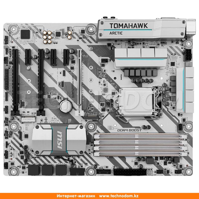 Материнская плата MSI H270 Tomahawk Arctic LGA1151 4DDR4 PCI-E 3x16 3x1 (HDMI+DVI-D) ATX - фото #0, Technodom.kz