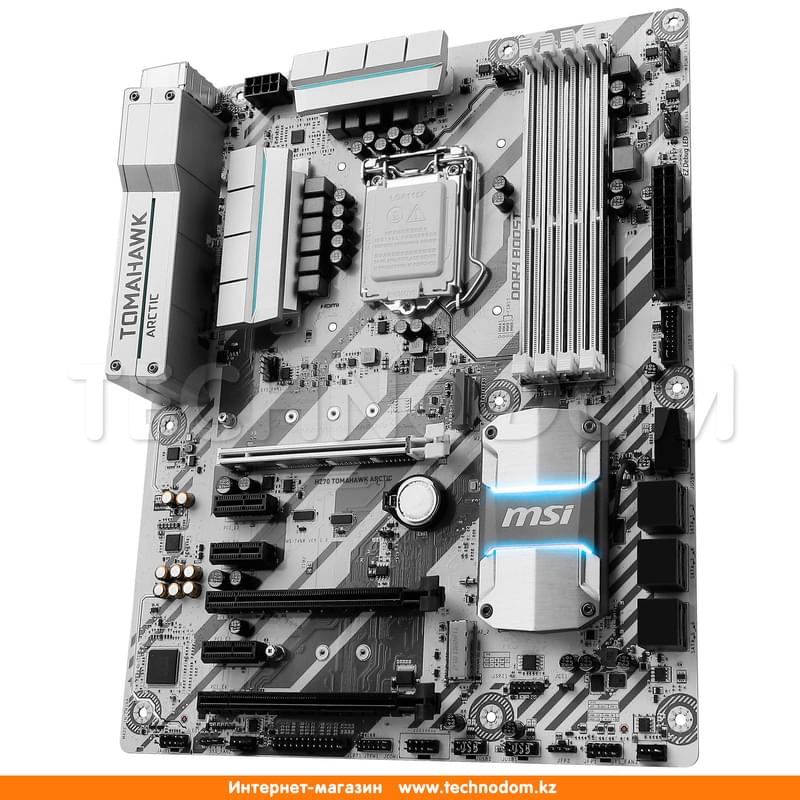 Материнская плата MSI H270 Tomahawk Arctic LGA1151 4DDR4 PCI-E 3x16 3x1 (HDMI+DVI-D) ATX - фото #3, Technodom.kz