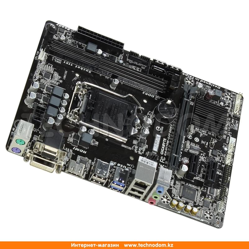 Материнская плата Gigabyte GA-H110M-S2H r.1 LGA1151 2DDR4 PCI-E 1x16 2x1 (HDMI+DVI-D+VGA) mATX - фото #0, Technodom.kz
