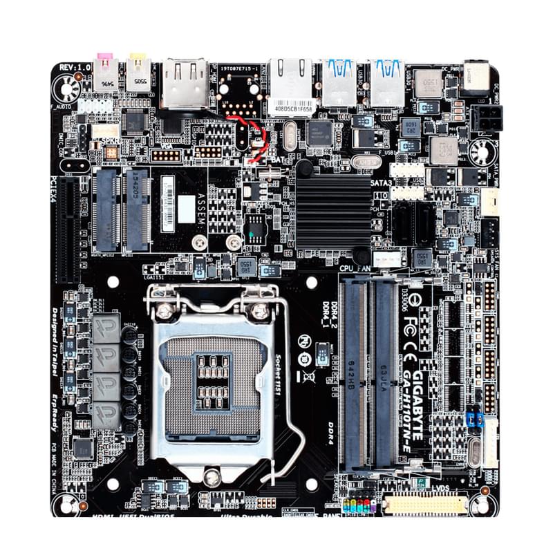 Материнская плата Gigabyte GA-H110TN-E LGA1151 2DDR4 PCI-E 1x4 (HDMI+DP) mITX - фото #0, Technodom.kz