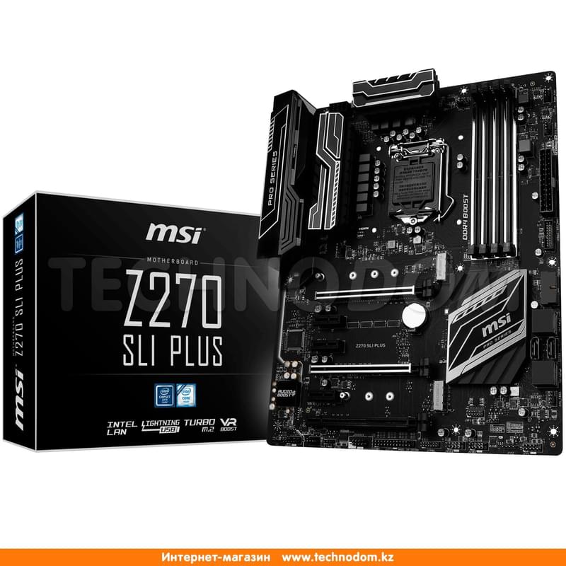 Материнская плата MSI Z270 SLI PLUS LGA1151 4DDR4 PCI-E 3x16 3x1 (HDMI+DVI-D) ATX - фото #6, Technodom.kz