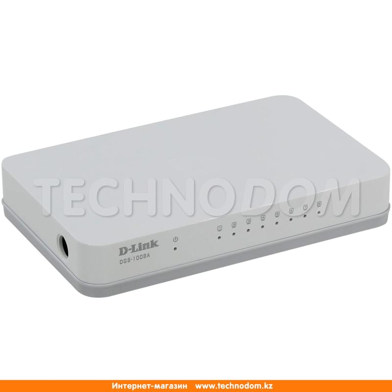 Неуправляемый настольный коммутатор, D-Link DGS-1008A, 8 портов 10/100/1000 Mbps (DGS-1008A/D1) - фото #0, Technodom.kz