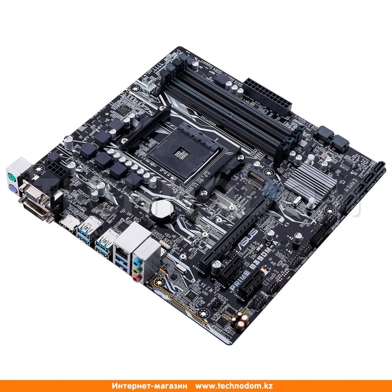 Материнская плата Asus PRIME B350M-A AM4 4DDR4 PCI-E 1x16 2x1 (HDMI+DVI-D+VGA) mATX - фото #0, Technodom.kz
