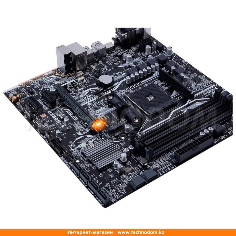 Материнская плата Asus PRIME B350M-A AM4 4DDR4 PCI-E 1x16 2x1 (HDMI+DVI-D+VGA) mATX - фото #4, Technodom.kz