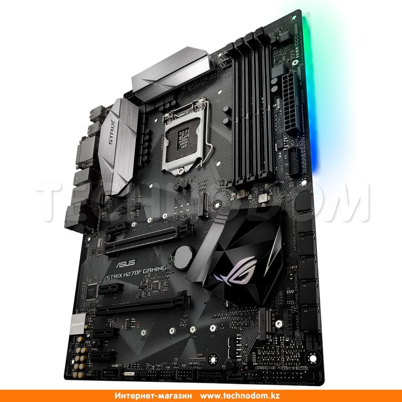 Материнская плата Asus STRIX H270F Gaming LGA1151 4DDR4 PCI-E 2x16 4x1 (HDMI+DP+DVI-D) ATX - фото #3, Technodom.kz