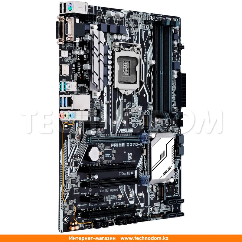 Материнская плата Asus PRIME Z270-K LGA1151 4DDR4 PCI-E 2x16 2x1 (HDMI+DVI-D+VGA) ATX - фото #2, Technodom.kz