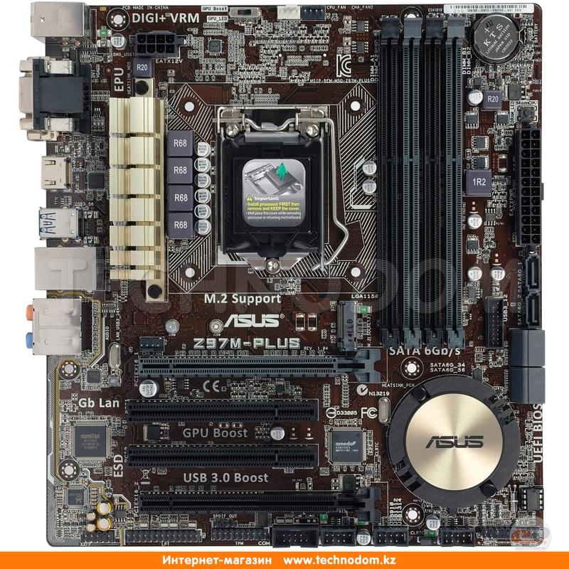 Материнская плата Asus Z97M-PLUS LGA1150 4DDR4 PCI-E 2x16 (HDMI+DVI-D+VGA) mATX - фото #4, Technodom.kz